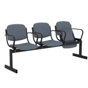 Блок стульев 3-местный, откидывающиеся сиденья, мягкий, подлокотники