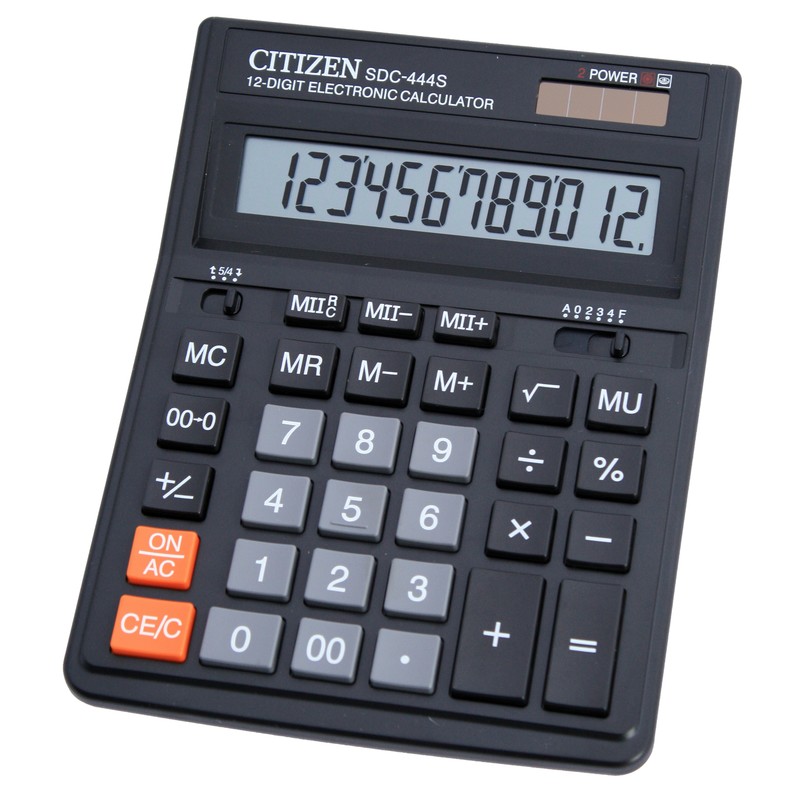 Калькулятор настольный CITIZEN SDC-444S (199х153мм) 12-разр.